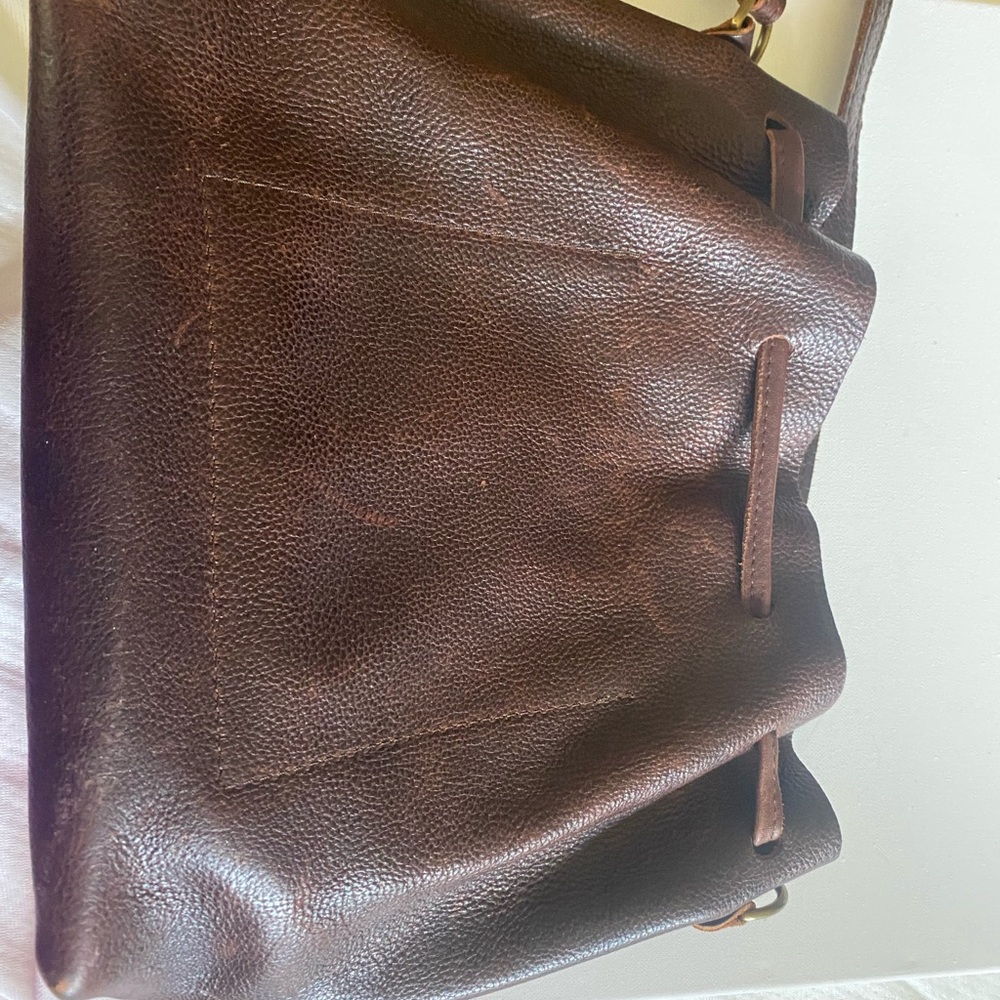 Portland Leather Rich Brown Shoulder Bag - Picture 3 of 5